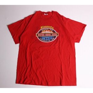Vintage 1992 Super Bowl XXVI Minnesota Host T-Shirt Red Trench XL Made in USA